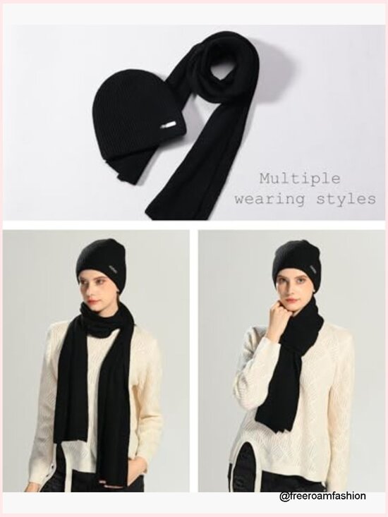 Knit Beanie Hat Scarf Set for Women Winter Long Scarf Neck Warmer Gift main image 4